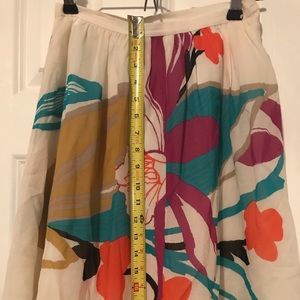 Silk lined floral skirt. 20 inches long.